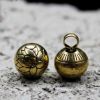 5 Pcs Lotus Brass Buttons Chinese Cheongsam Sewing Round Buttons, Bronze